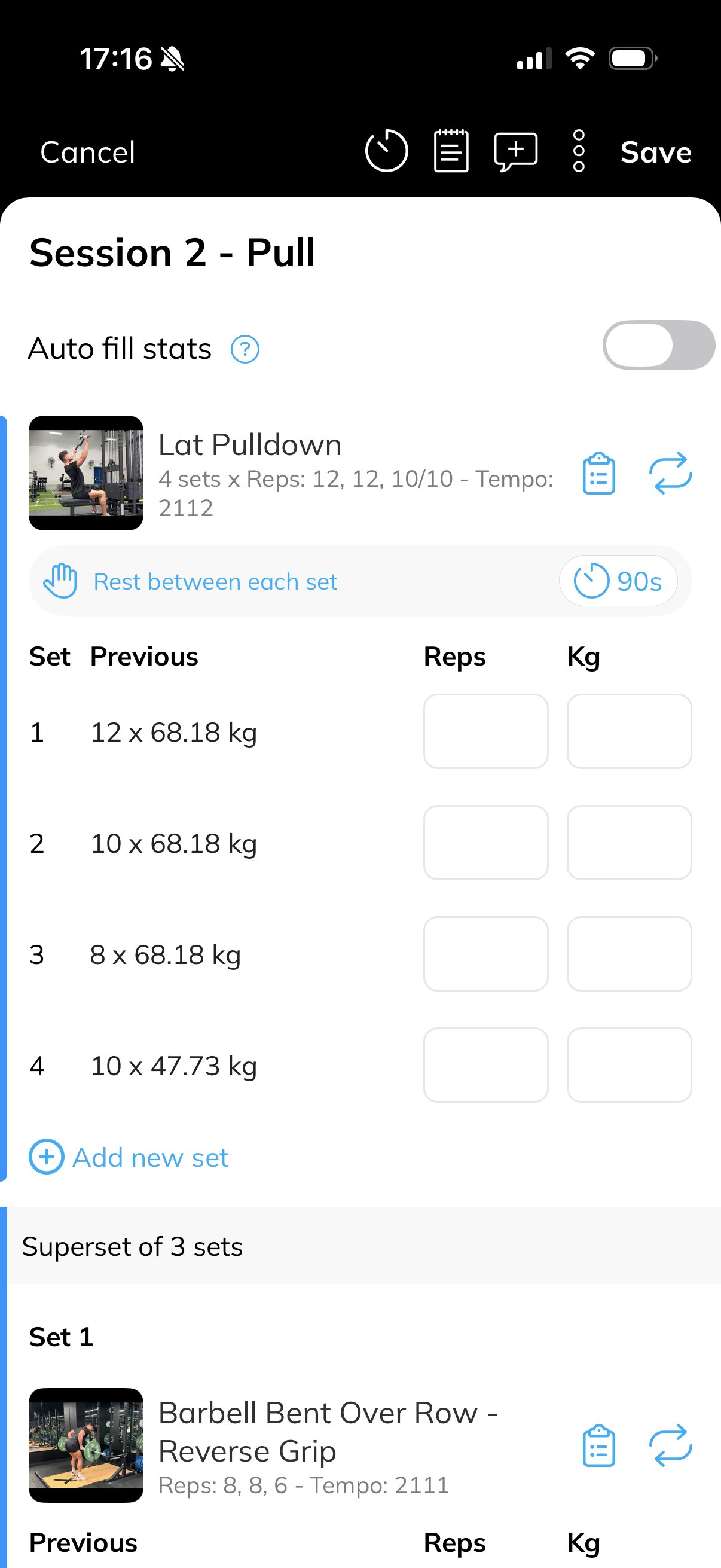 Logging sets and weights