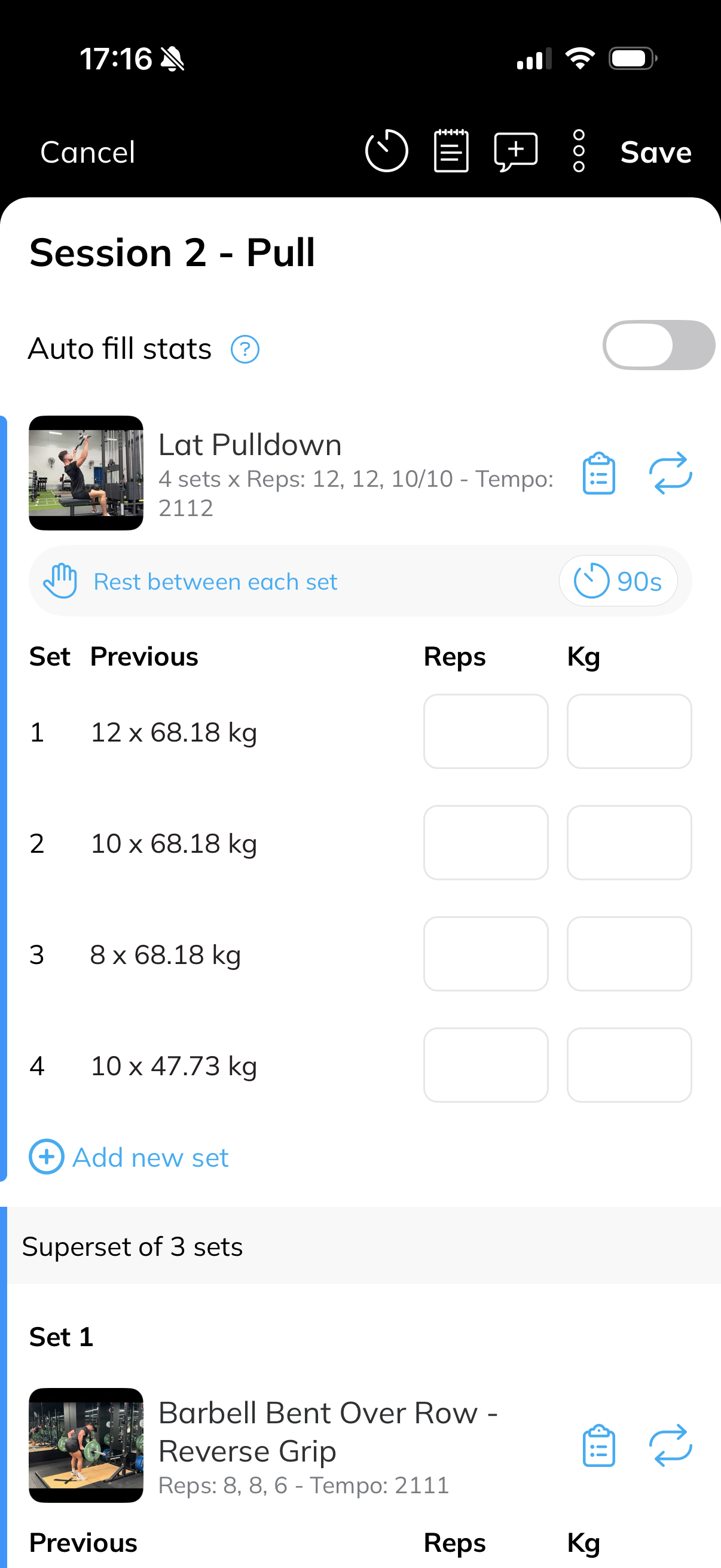 Logging sets and weights